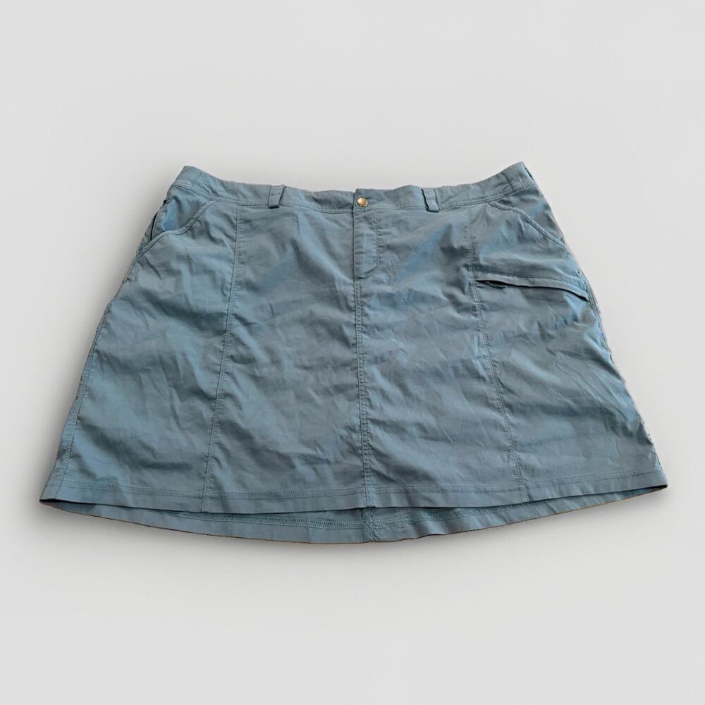 Duluth Trading Womens Teal Skort Quick Dry Zip Pocket Built-In Shorts Hiking 26W